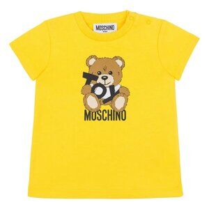 Moschino Baby Girls Teddy Bear Jersey Crewneck Tee T-shirt in Yellow